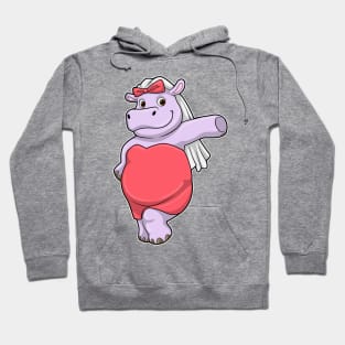 Hippo as Bride with Veil & Bow Hoodie